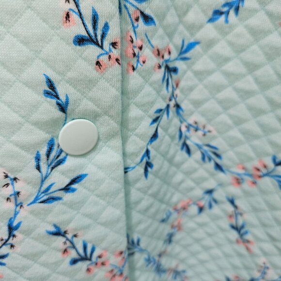 Womans cottagecore textured quilted pattern softcore pastel blue button down poc - Picture 8 of 13